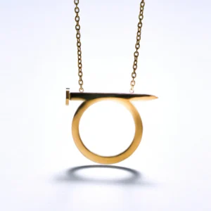 Golden Nail Pendant Necklace