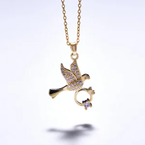 Dove Crystal Pendant Necklace