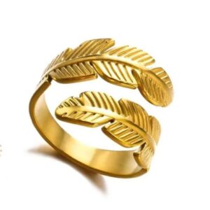 Gold Feather Wrap Ring