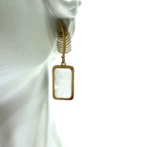 Chic Pearl Rectangle Drop Earrings