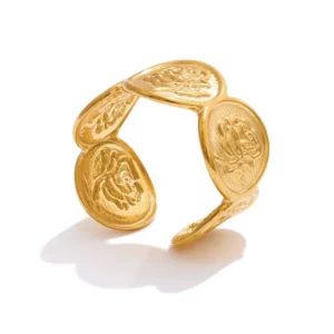 Gold Rose Coin Ring