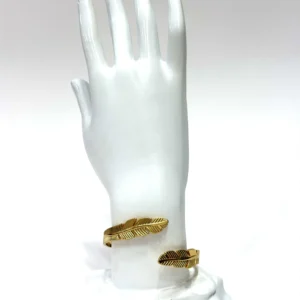 Gold Feather Cuff Bracelet