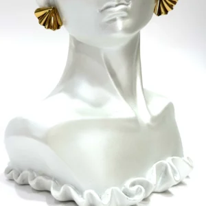 Golden Shell Fan Statement Earrings