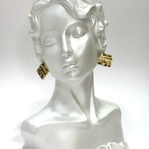 Textured Gold Square Earrings