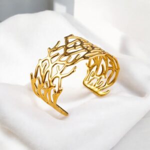 Abstract Gold Cuff Bracelet