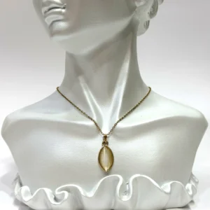 Elegant Oval Drop Pendant Necklace