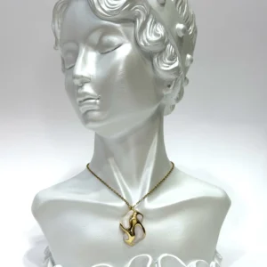 Modern Abstract Pearl Pendant Necklace