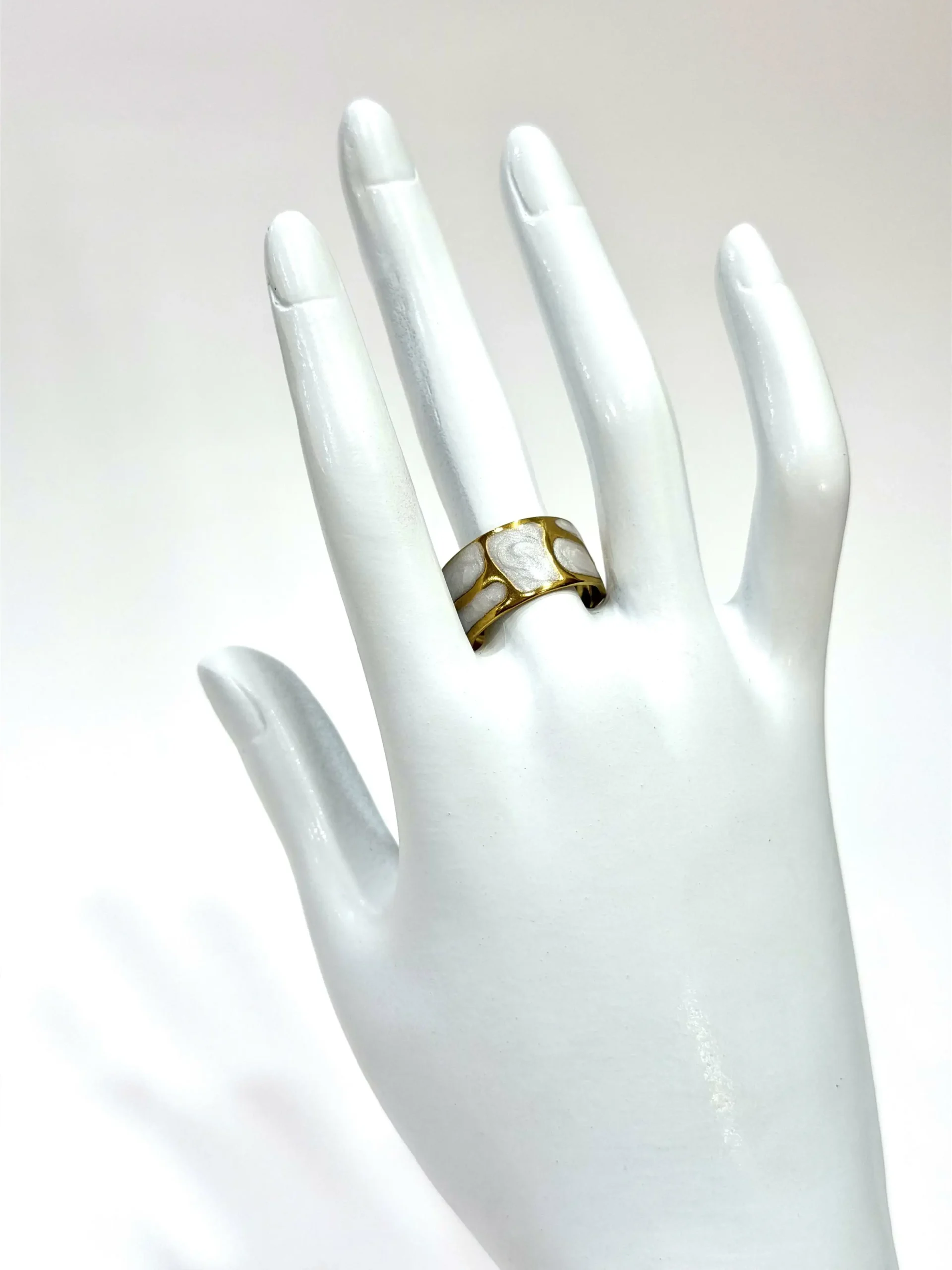 Gold & White Statement Ring