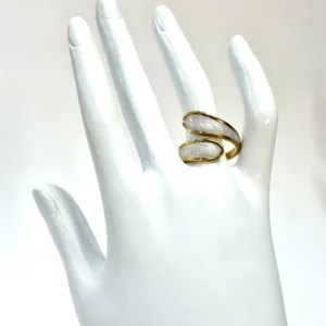 Double Loop Gold & Enamel Ring