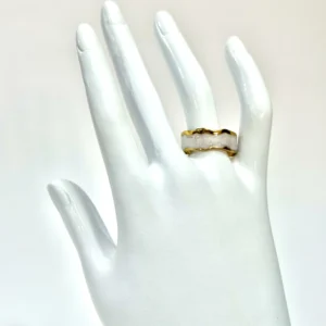 Wavy Edge Gold & Enamel Ring