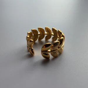 Gold Leaf Band Ring