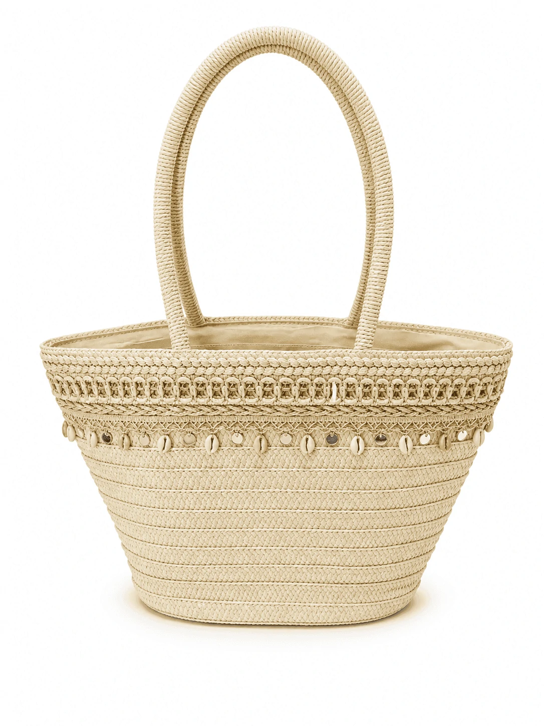 Luxe Shell Trim Beach Tote
