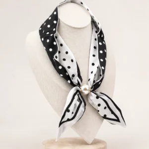 Monochrome Pearl Scarf Necklace