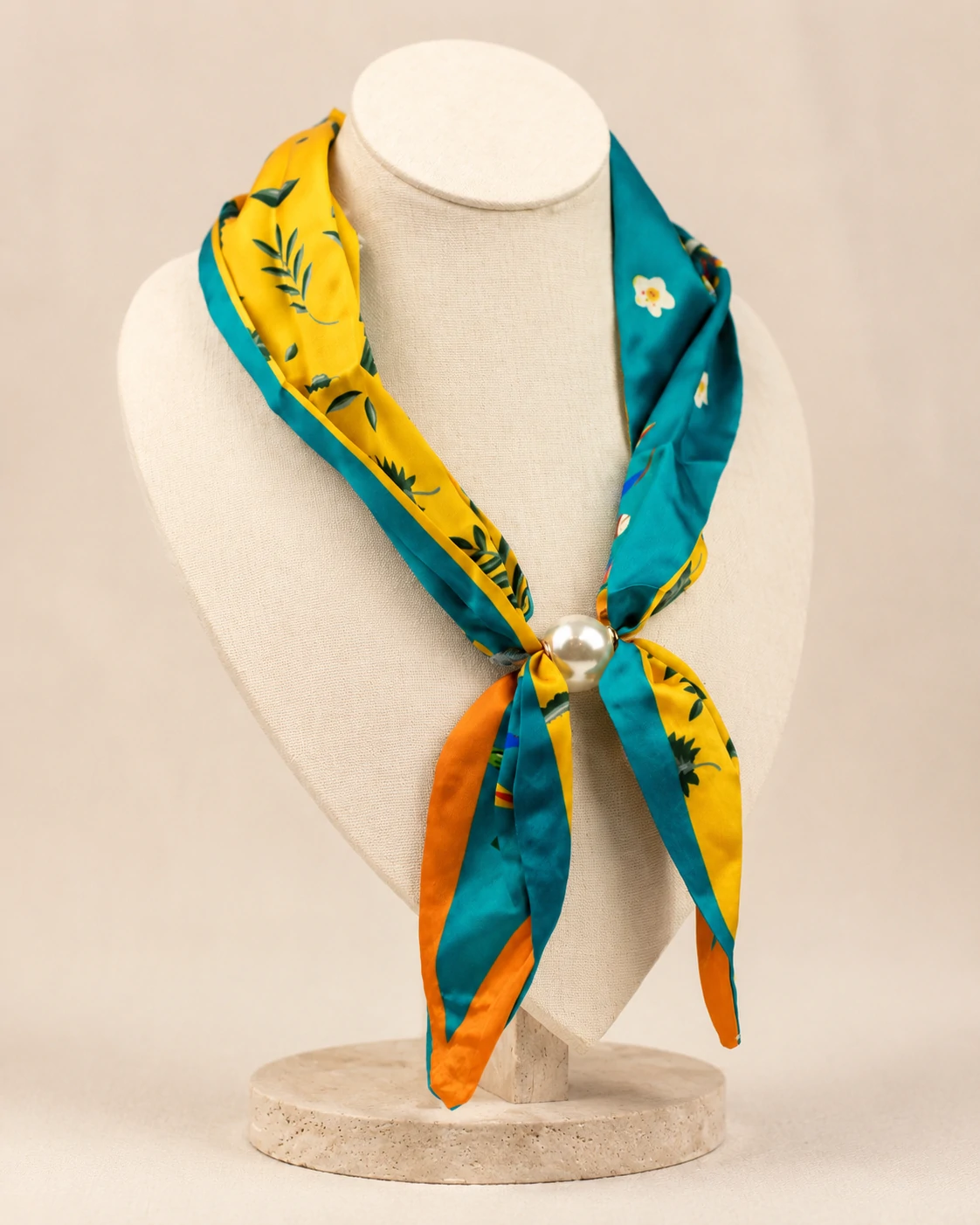 Tropical Pearl Scarf Necklace