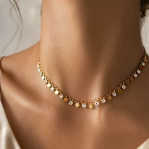 Golden Drip Crystal Necklace
