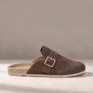 Winter Belle Suede Slipper – Mocha